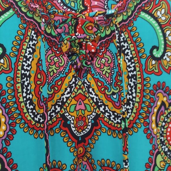 Chico's Paisley Tunic Top Size 2 Large Colorful Flare Sleeves - Picture 4 of 8